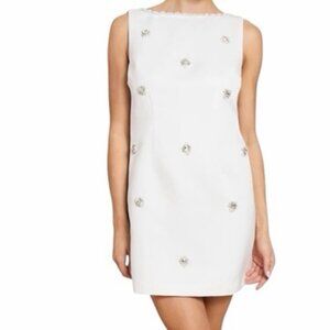 O.P.T. Amalia White Beaded Bridal Mini Dress XL NWT